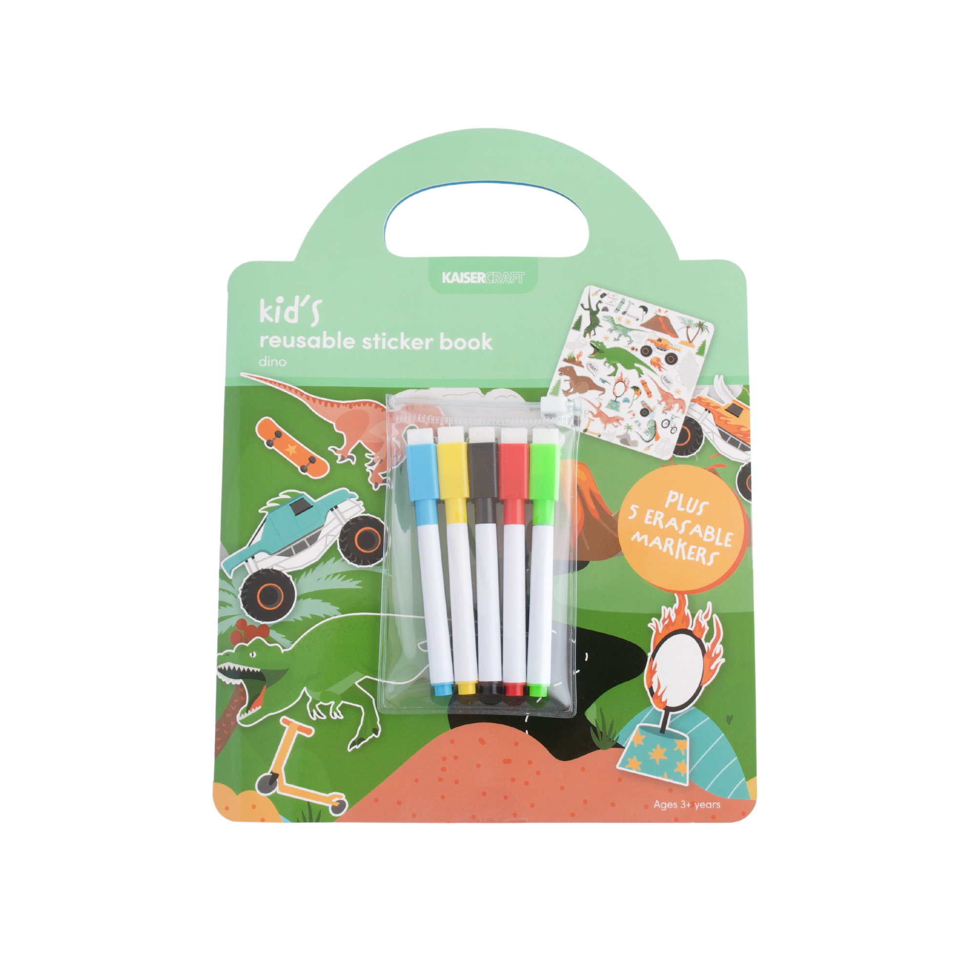 Kaiser Creative Club - Kids Reusable Sticker Book - DINO